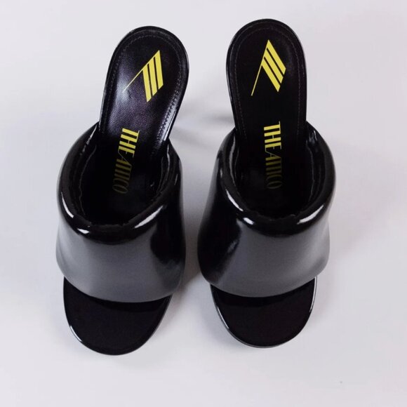 The Attico Rem heel open toe leather mules - Black - 38 - Picture 4 of 8